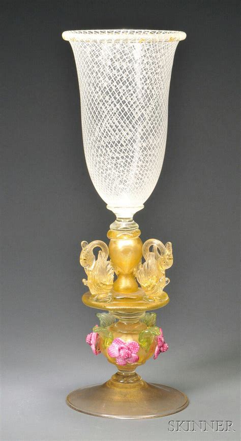 Venetian Glass Footed Vase 2626b 402 Skinner Auctioneers