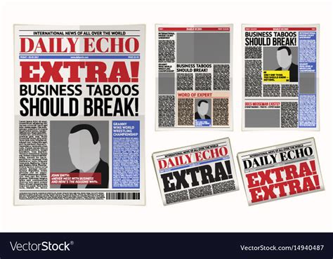 daily newspaper template tabloid layout royalty  vector