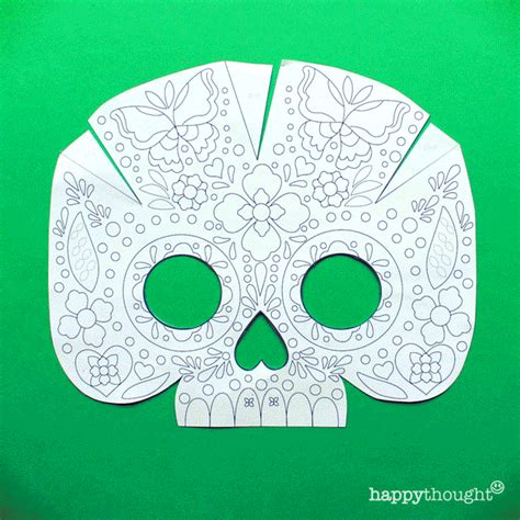 printable calavera skull mask set   easy diy mask templates