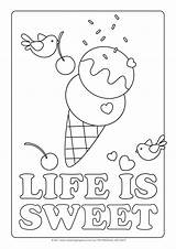 Coloring Pages Summer Printable Visit Style Ice Cream Gorgeous Sweet Life sketch template
