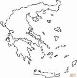 Greece Map Outline Coloring Printable Pages Ancient Greek Clipart Blank Maps Flag Supercoloring Drawing Kids Regard Silhouette Cliparts sketch template