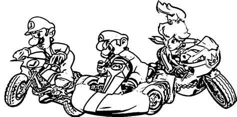 mario kart coloring pages luigi mario peach coloringfree