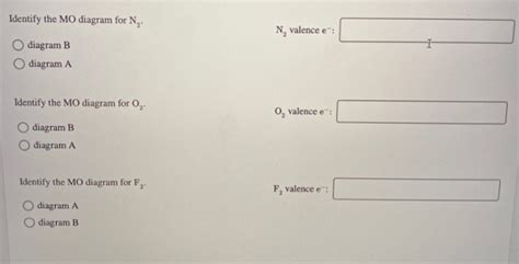diagram      molecules identify  proper mo diagram