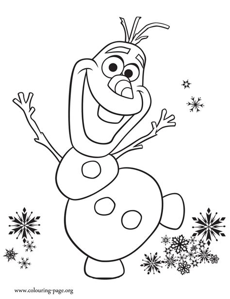 frozen fever olaf excited  birthday party coloring page