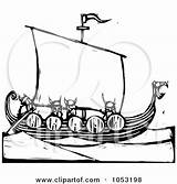 Viking Ship Clipart Styled Woodcut Illustration Royalty Xunantunich Vector sketch template