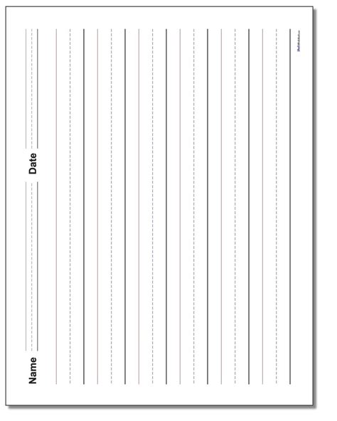 elementary lined paper printable   printable