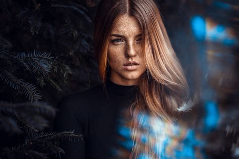 Download Freckles Redhead Woman Model Hd Wallpaper By Anatoli Oskin