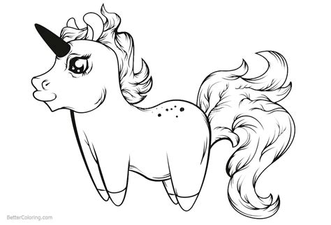 chibi unicorn coloring pages cartoon style  printable coloring pages
