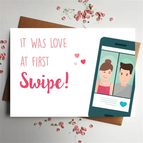 internet dating card  valentines day love   swipe