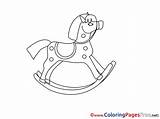 Coloring Rocking Horse Kids Pages Sheet Title sketch template