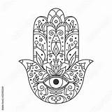 Hamsa sketch template