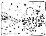 Moon Coloring Pages Star Printable Night Stars Color Landscape Getdrawings Hold Getcolorings Kids Good Sheets Colorings sketch template