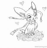 Sylveon Coloring Pages Neko Curse Printable Kids Adults Color Print Getdrawings Drawing sketch template
