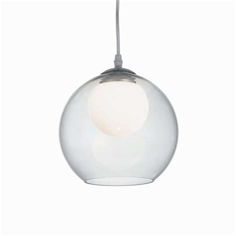 Ideal Lux 052793 Nemo Clear 200mm Glass Globe Pendant Jr Lighting