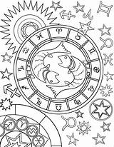 Pisces Signs Zodiaco Piscis Signo Signos Horoscope Supercoloring Mandalas Coloringonly Astrological Gemini sketch template