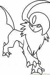 Absol Pokémon Coloringpages101 Getdrawings sketch template