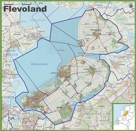 map  flevoland  cities  towns