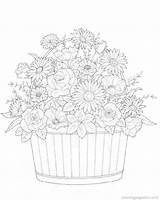 Coloring Flower Pages Boeketten Bouquets Kids Flowers Bouquet Fun Arrangement Kleurplaten Kleurplaat Color Adult Drawing Floral Printable Van Getdrawings Books sketch template