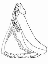 Coloring Pages Girl Pretty Princess Girls Printable Medieval Lady Beautiful Easy Fashion Clipart Kids Ladies Library Dresses Book Cloak Hooded sketch template