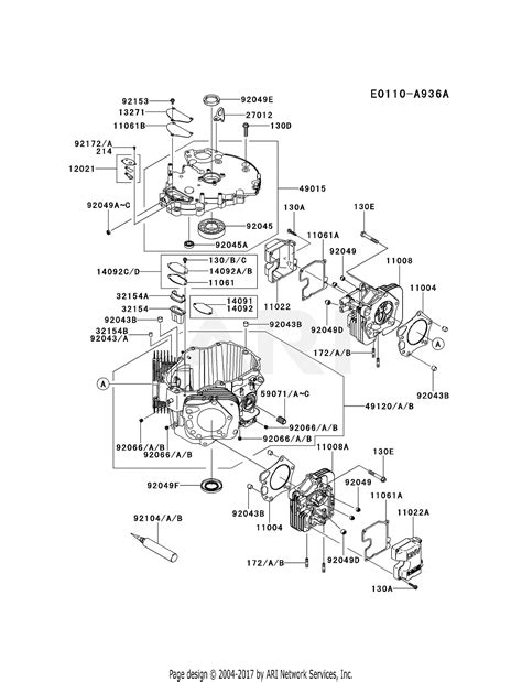 kawasaki fxtv bs  stroke engine fxtv parts diagram  cylindercrankcase