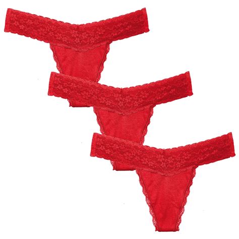 3pcs sexy tempting lace cotton thongs g strings women sexy red panties