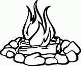 Api Mewarnai Unggun Campfire Clipartix sketch template