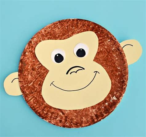 monkey face paper plate craft allfreekidscraftscom