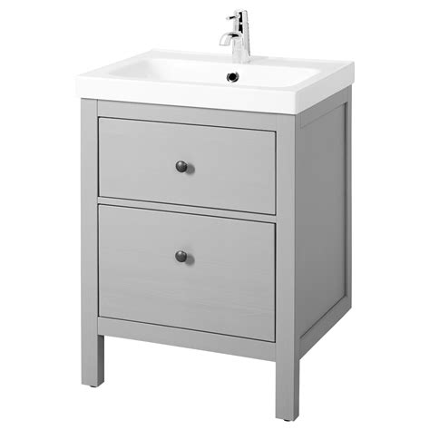 hemnes odensvik sink cabinet   drawers gray
