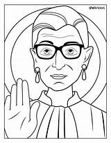 Bader Ruth Ginsburg Coloring Book Rbg Sheknows Printable Pages Color sketch template