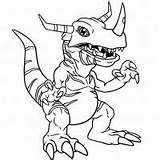 Coloring Greymon Pages Kids Print Color sketch template