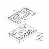 Thermador Grates Assy Cooktop sketch template