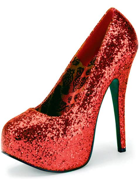 pleaser glimmering red glitter heels womens platform pumps    heels walmartcom