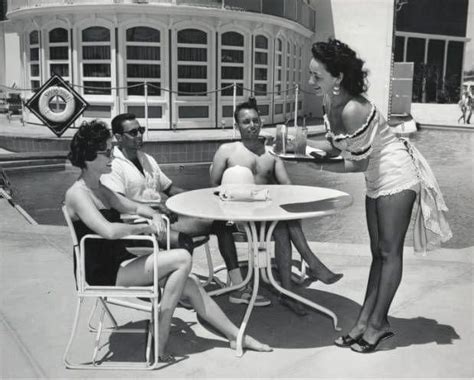 A Poolside Cocktail Waitress In Las Vegas Nevada 1955