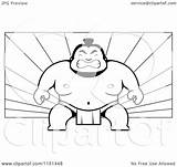 Sumo Wrestler Background Tough Ray Coloring Cartoon Clipart Thoman Cory Outlined Vector 2021 sketch template