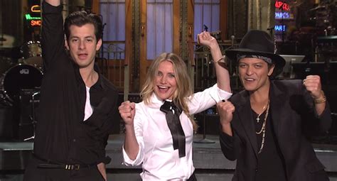 watch mark ronson and bruno mars snl promos with cameron diaz stereogum