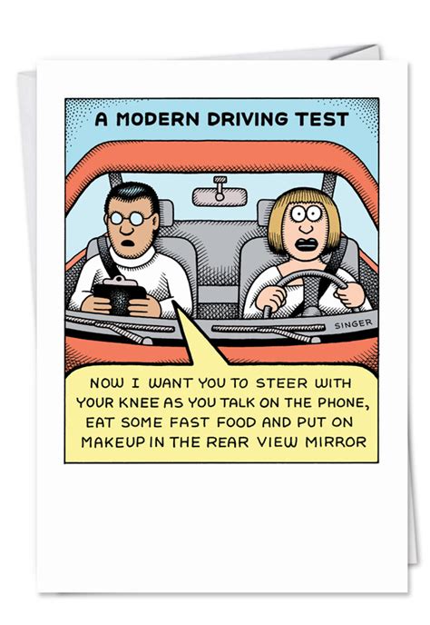 modern driving test funny birthday card