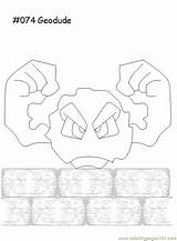 Geodude Pokemon Coloring Printable Pages Cartoons sketch template