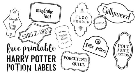 harry potter potion labels printable paper trail design