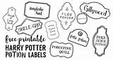 Potter Harry Labels Potion Printable Halloween Paper Bottle Post sketch template