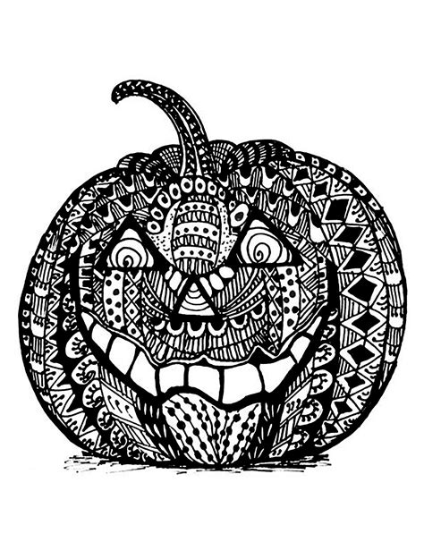 halloween zentangle pumpkin halloween coloring pages  adults