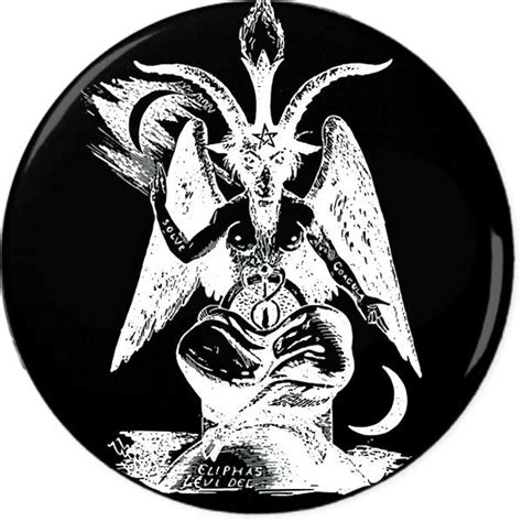 baphomet pin back button 6 sizes devil satan occultism symbol punk