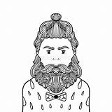 Beard Hipster Element sketch template