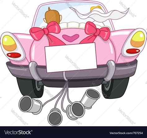 Just Married Car Royalty Free Vector Image Vectorstock