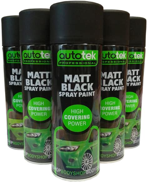 pack   autotek matt black ml acrylic formula spray paint