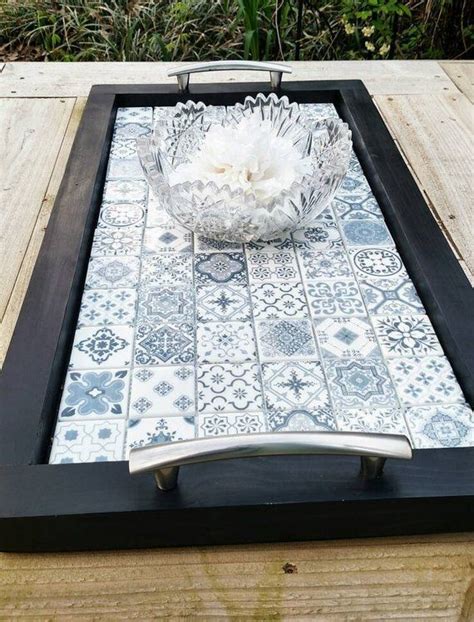 custom serving trays  tables  tiled serving tray