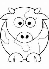 Coloring Pages Cow Cute Cartoon Face Color Drawing Printable Baby Animals Simple Cows Cattle Print Sheets Kids Clipart Lovely Getcolorings sketch template