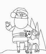Coloring Reindeer Santa Pages Popular sketch template
