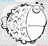 Blowfish Bored Outlined Coloring Clipart Vector Cartoon Cory Thoman sketch template