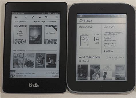 amazon kindle paperwhite  nook simple touch  glowlight good