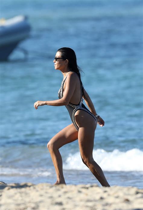 Kourtney Kardashian In Swimsuit On The Beach In St Tropez